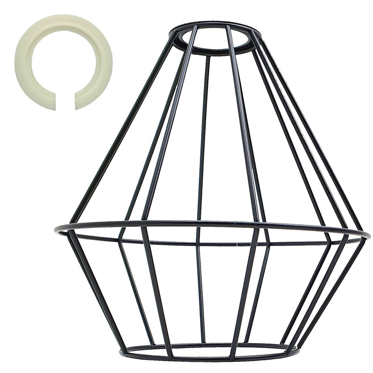 Geometric Lantern Cage Lamp Shade 20 cm – Black, Easy Fit - photo 4