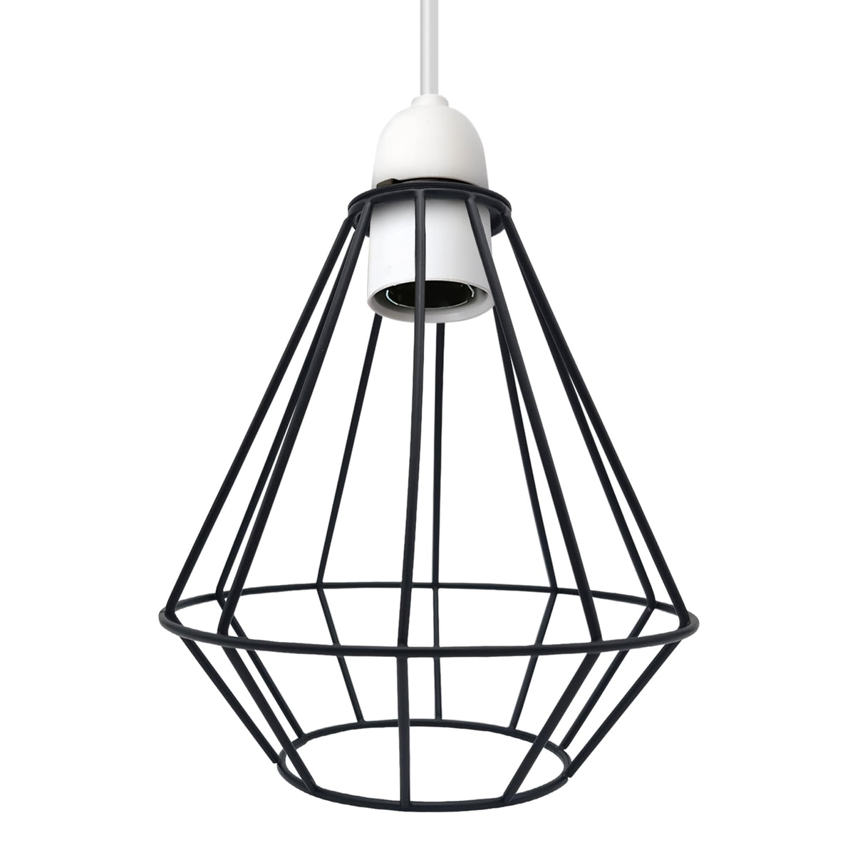 Geometric Lantern Cage Lamp Shade 20 cm – Black, Easy Fit - photo 6