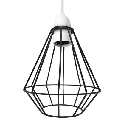 Geometric Lantern Cage Lamp Shade 20 cm – Black, Easy Fit - photo 6