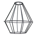 Geometric Lantern Cage Lamp Shade 20 cm – Black, Easy Fit - Black, with Reducer Ring, Single