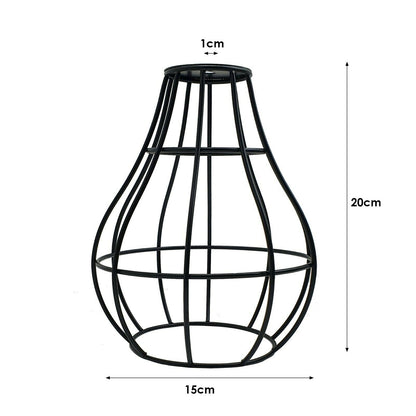 Teardrop Wire Cage Lamp Shade 15 x 20 cm – Black, Easy Fit - photo 3