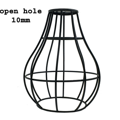 Teardrop Wire Cage Lamp Shade 15 x 20 cm – Black, Easy Fit - with Reducer Ring, Black, Single