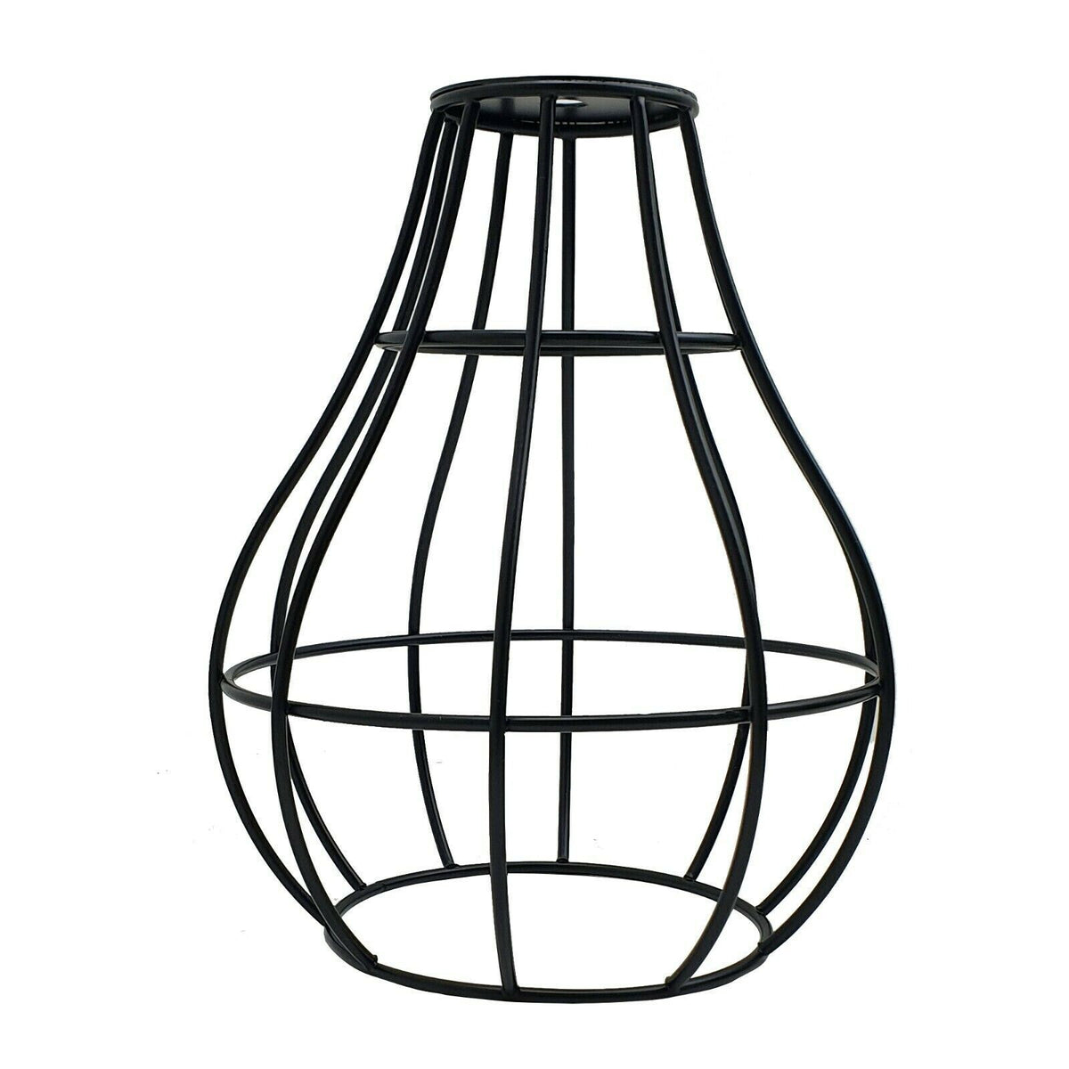 Teardrop Wire Cage Lamp Shade 15 x 20 cm – Black, Easy Fit - Shade Only, Black, Single