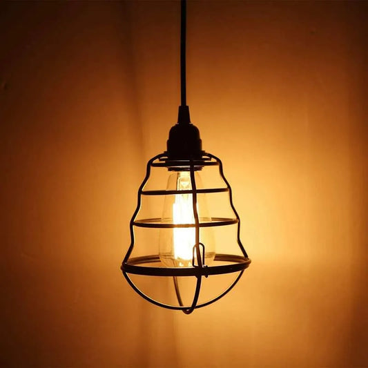 Cage Lamp Shade – Easy Fit with Reducer Ring – Black – Model WCWV
