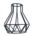 Faceted Wire Cage Lamp Shade – Black or Rose Gold, 40 mm Hole - Black, with Reducer Ring, Single