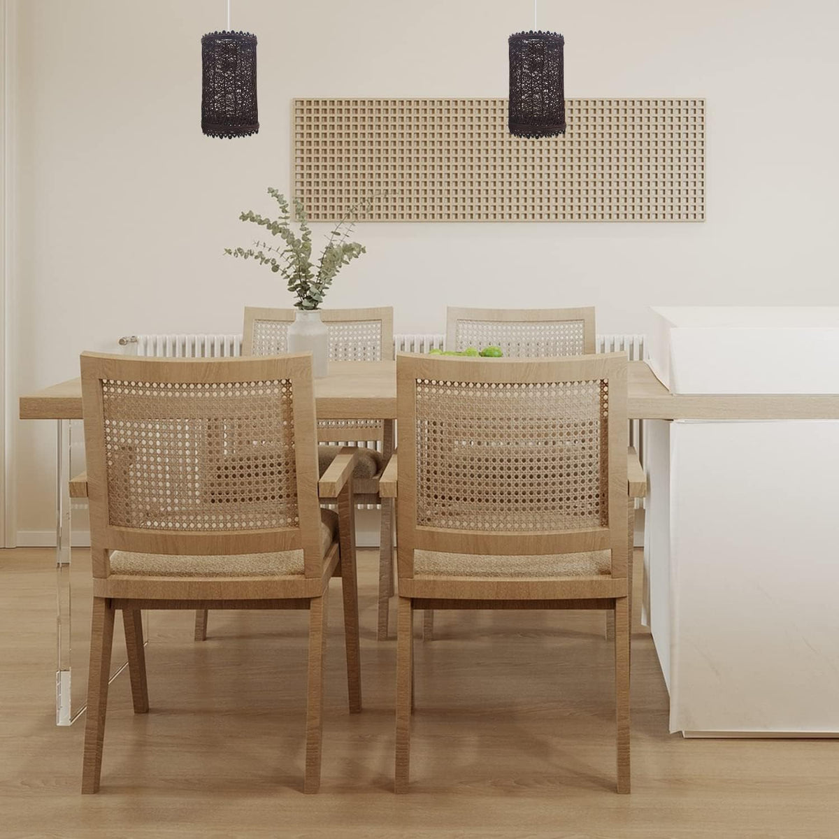 Woven Cage Lamp Shade – Brown, Easy Fit with Reducer Ring - photo 2