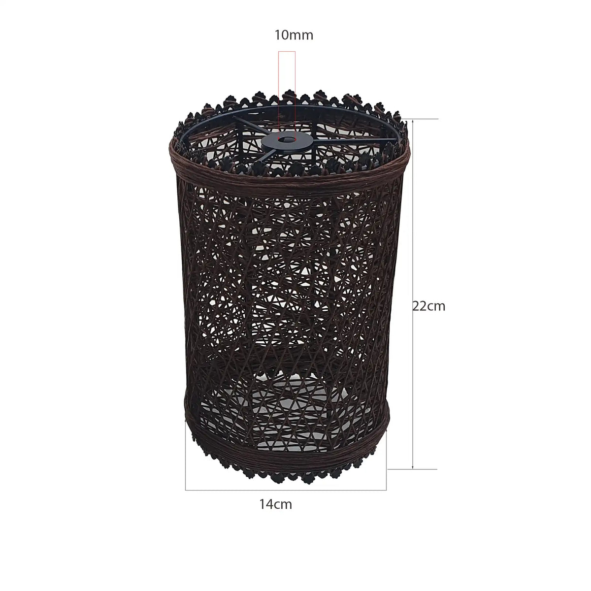 Woven Cage Lamp Shade – Brown, Easy Fit with Reducer Ring - photo 3