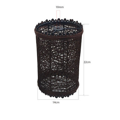 Woven Cage Lamp Shade – Brown, Easy Fit with Reducer Ring - photo 3