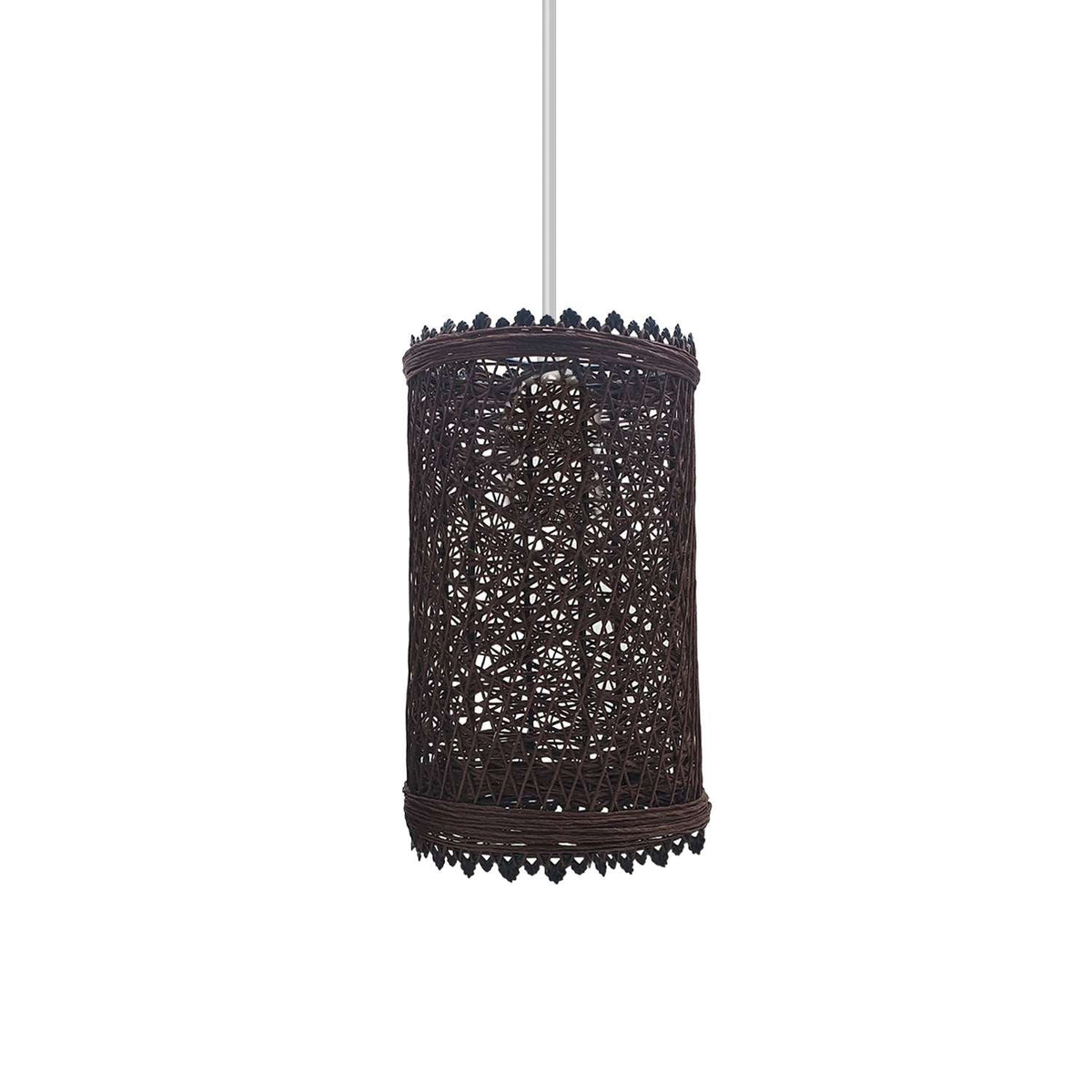Woven Cage Lamp Shade – Brown, Easy Fit with Reducer Ring - Single, with Reducer Ring, Brown