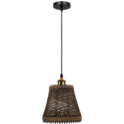 Industrial Cage Pendant Light – E27, Many Cage Styles & Finishes - Yellow Brass, Cage Hemp, Without Bulb