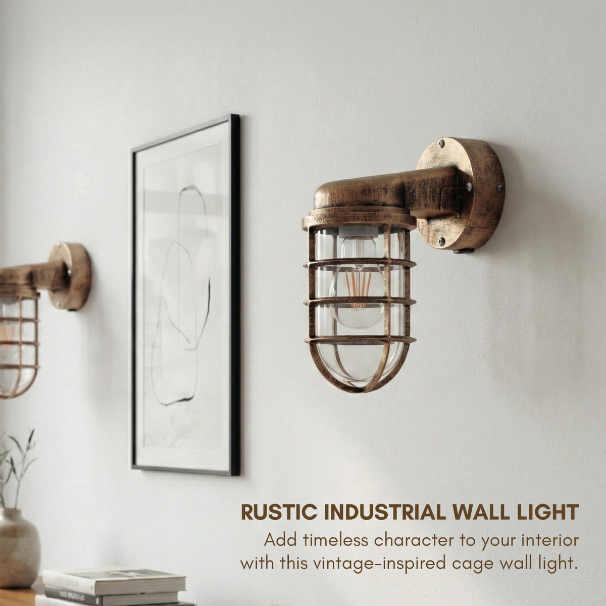 Nautical Cage Wall Light – 7 Colours, E27, Conduit Ready - photo 11