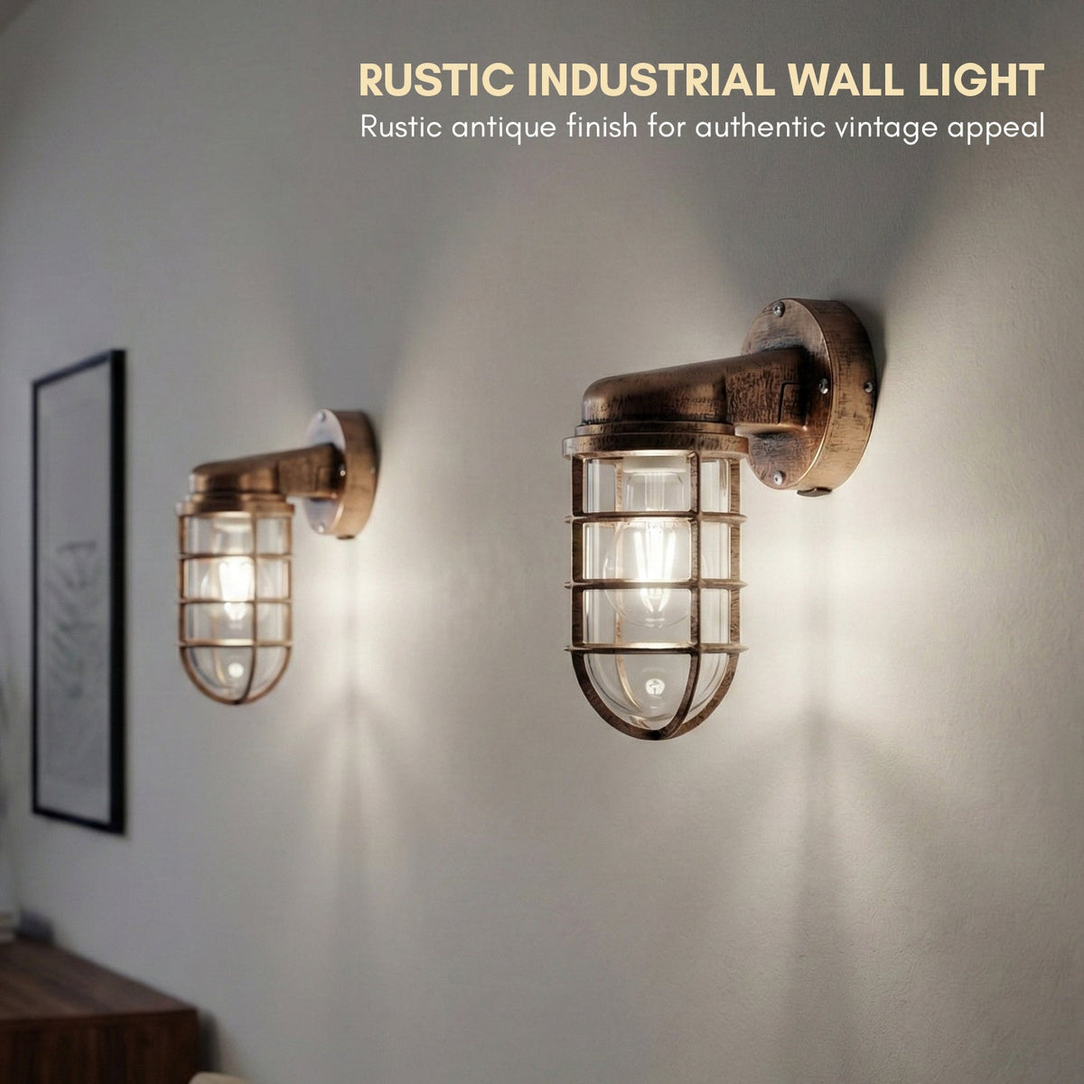 Nautical Cage Wall Light – 7 Colours, E27, Conduit Ready - photo 12