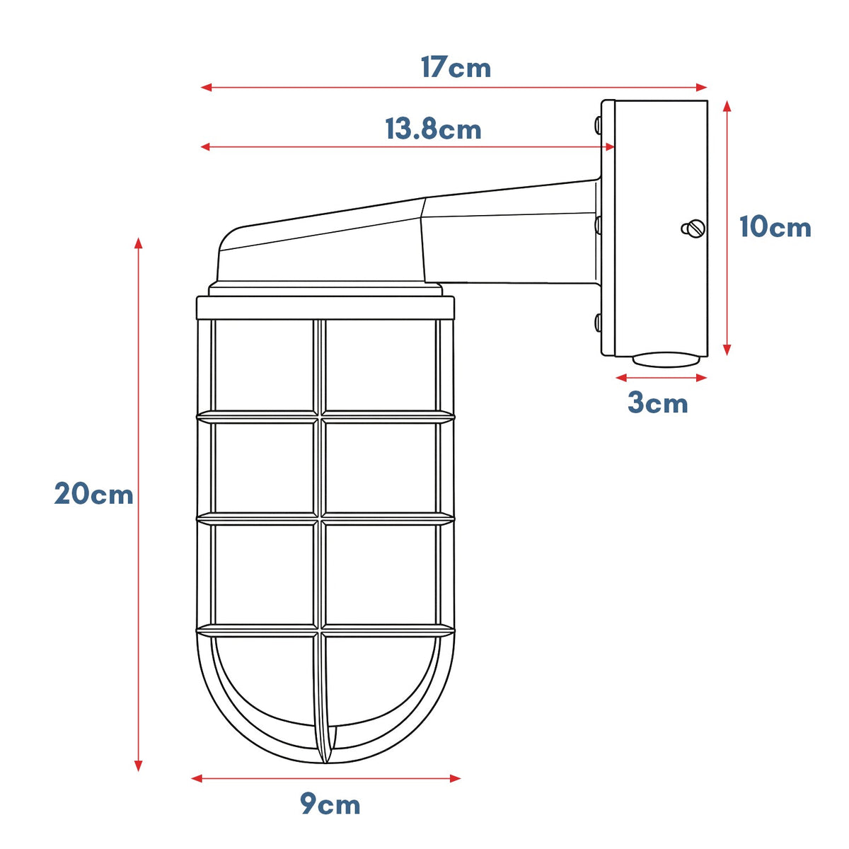 Nautical Cage Wall Light – 7 Colours, E27, Conduit Ready - photo 3
