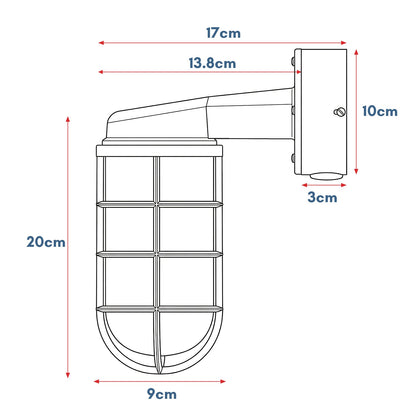 Nautical Cage Wall Light – 7 Colours, E27, Conduit Ready - photo 3