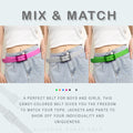 Silicone Stretch Belts, Pack of 2 – Blue, Green, Orange, Pink or White