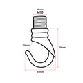 Ceiling Hook with M10 Thread – Open Hook, 8 Finishes