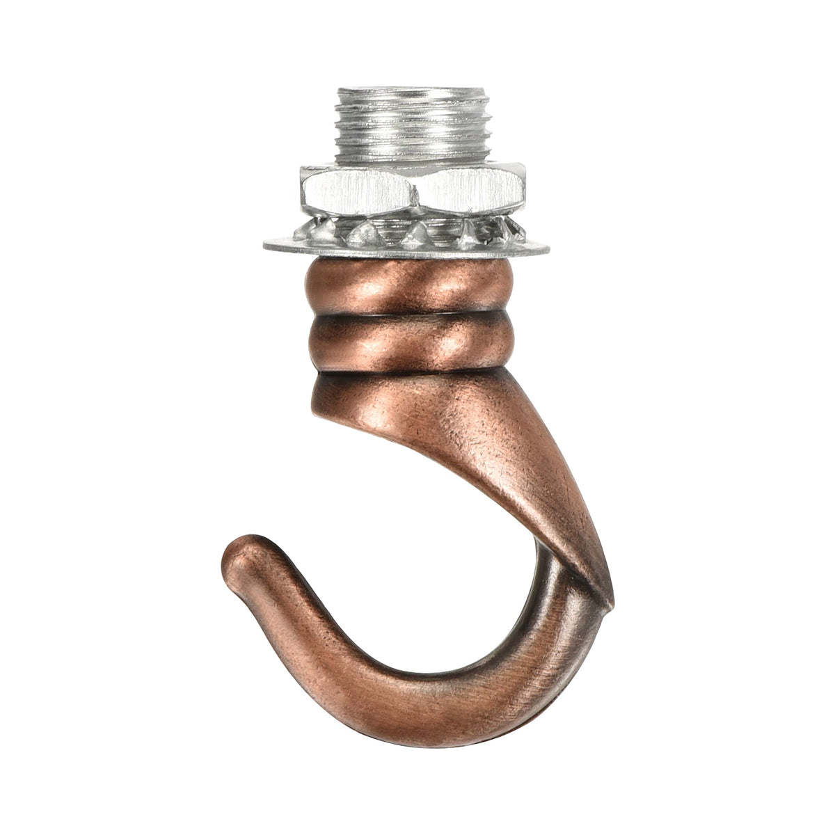Ceiling Hook with M10 Thread – Open Hook, 8 Finishes - Copper, Standard, Single