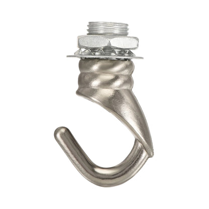 Ceiling Hook with M10 Thread – Open Hook, 8 Finishes - Satin Nickel, Standard, Single