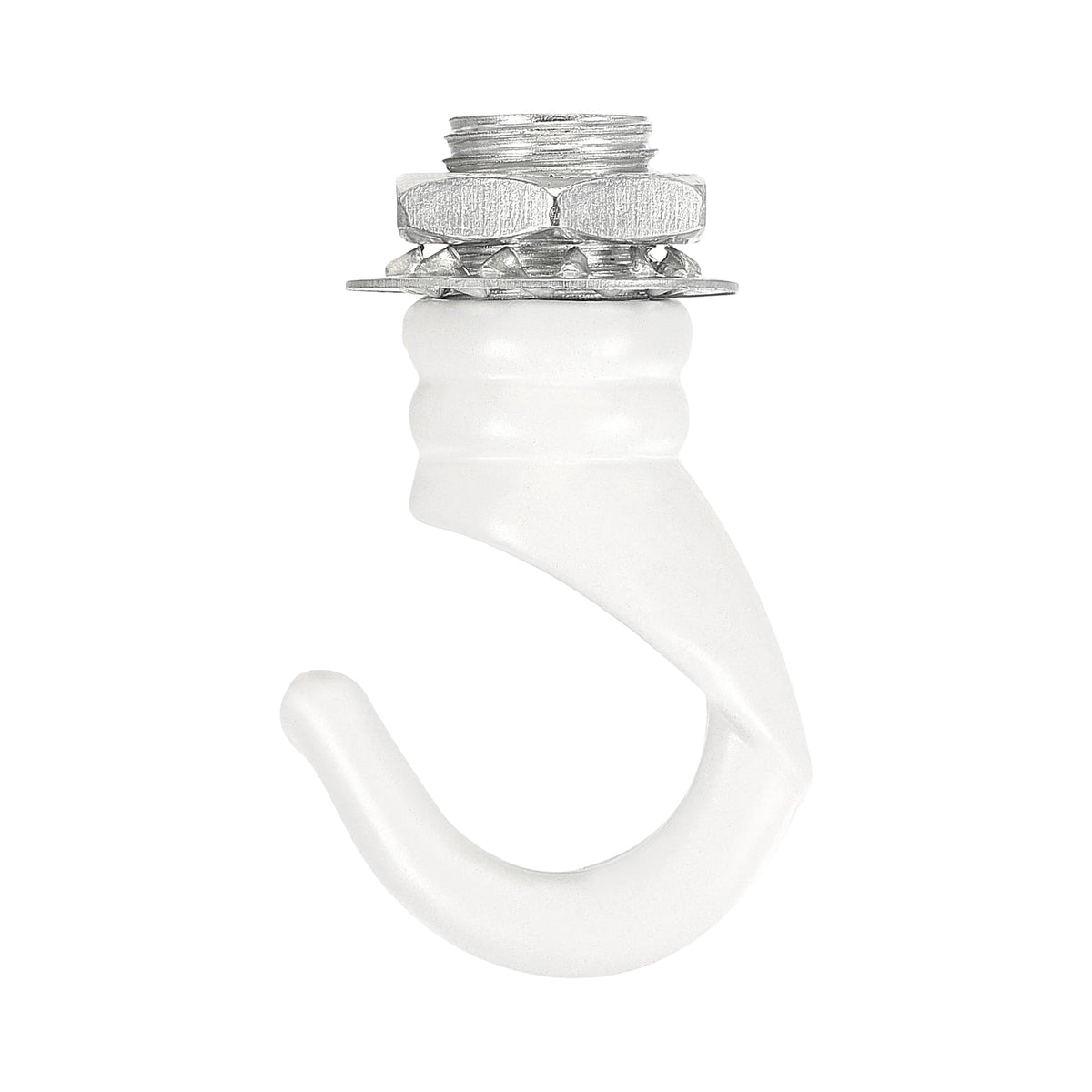 Ceiling Hook with M10 Thread – Open Hook, 8 Finishes - White, Standard, Single