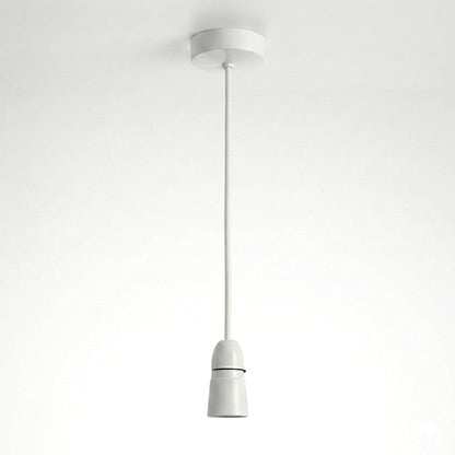 B22 Pendant Lamp Holder Set with Ceiling Rose – White - Single, Standard, White