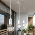 B22 Pendant Lamp Holder Set with Ceiling Rose – White