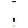 Black Pendant Lamp Holder Set â€“ E27, Adjustable Cable - Black, 100 mm, Without Bulb