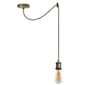 Swag Pendant Light Set – Green Brass, 195 cm Cable, E27