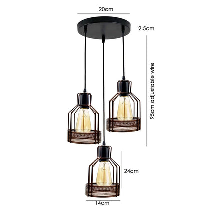 3-Light Cage Pendant – Bird, Triangle, Balloon, Woven or Crystal - photo 3