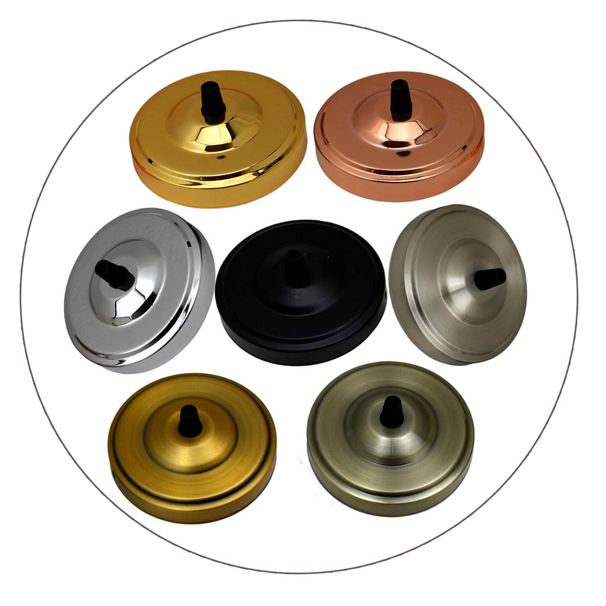 Side Fit Ceiling Roses – 100, 108 & 120 mm, 1 to 7 Outlets, 9 Colours - photo 5