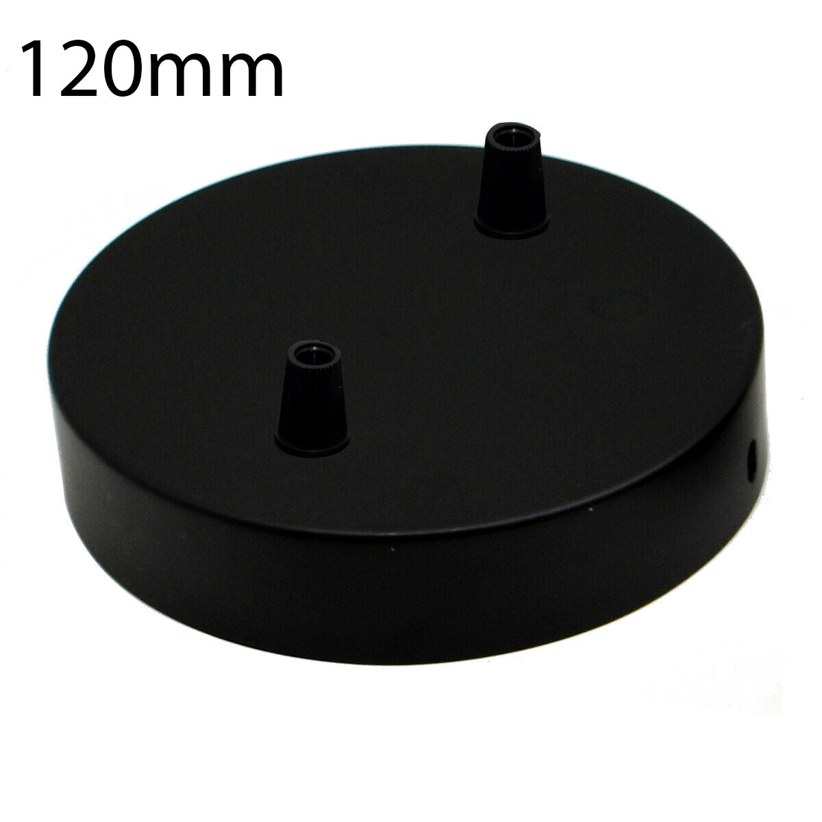 Side Fit Ceiling Roses – 100, 108 & 120 mm, 1 to 7 Outlets, 9 Colours - Black, 120 mm 2 Outlet, Single