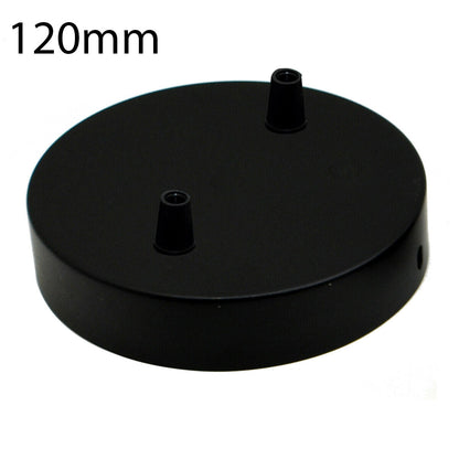 Side Fit Ceiling Roses – 100, 108 & 120 mm, 1 to 7 Outlets, 9 Colours - Black, 120 mm 2 Outlet, Single