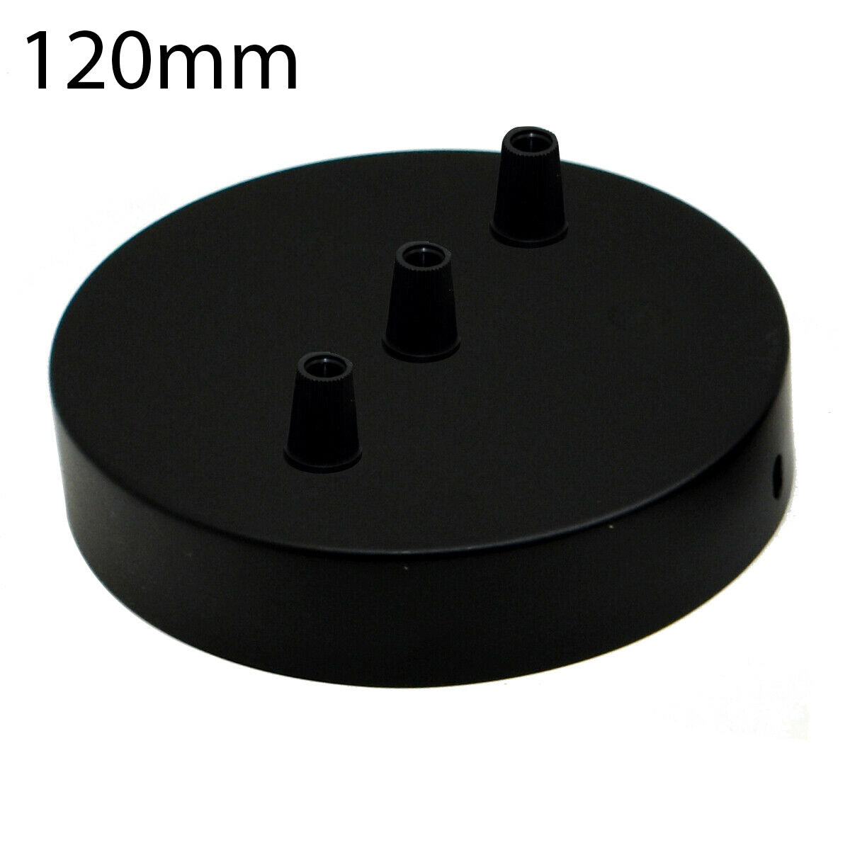 Side Fit Ceiling Roses – 100, 108 & 120 mm, 1 to 7 Outlets, 9 Colours - Black, 120 mm 3 Outlet, Single