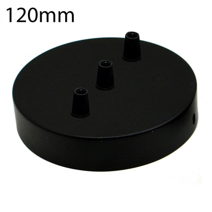 Side Fit Ceiling Roses – 100, 108 & 120 mm, 1 to 7 Outlets, 9 Colours - Black, 120 mm 3 Outlet, Single
