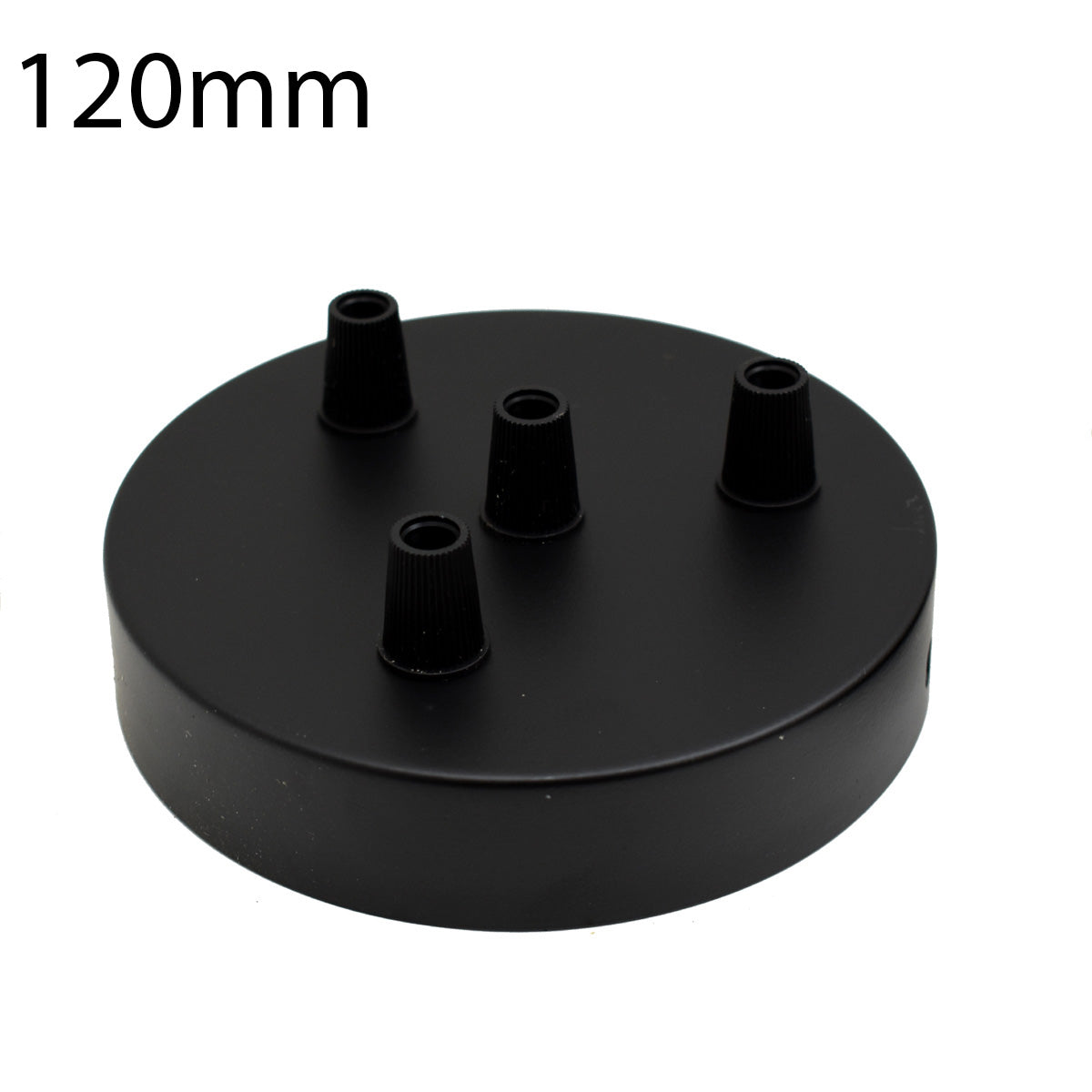 Side Fit Ceiling Roses – 100, 108 & 120 mm, 1 to 7 Outlets, 9 Colours - Black, 120 mm 4 Outlet, Single