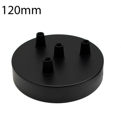 Side Fit Ceiling Roses – 100, 108 & 120 mm, 1 to 7 Outlets, 9 Colours - Black, 120 mm 4 Outlet, Single