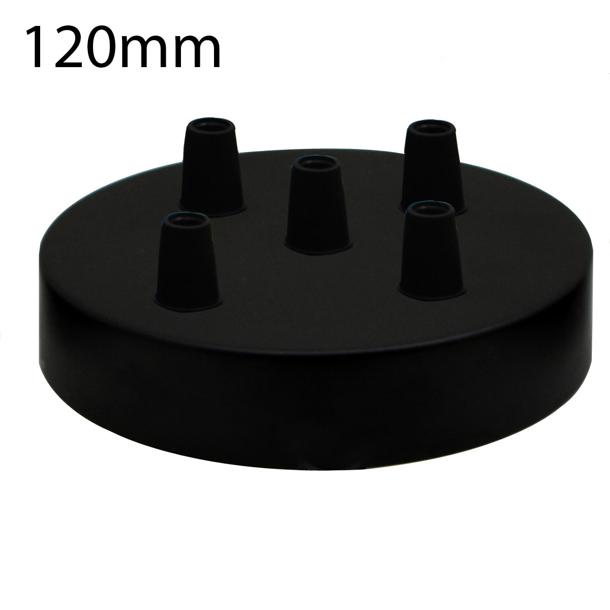 Side Fit Ceiling Roses – 100, 108 & 120 mm, 1 to 7 Outlets, 9 Colours - Black, 120 mm 5 Outlet, Single