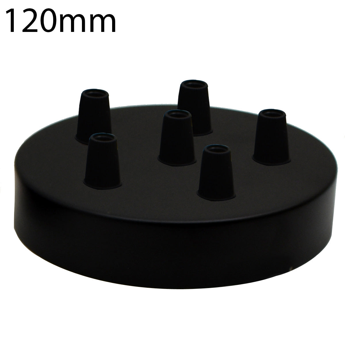 Side Fit Ceiling Roses – 100, 108 & 120 mm, 1 to 7 Outlets, 9 Colours - Black, 120 mm 6 Outlet, Single