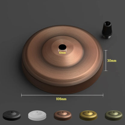 Side Fit Ceiling Roses – 100, 108 & 120 mm, 1 to 7 Outlets, 9 Colours - Copper, 108 mm, Single