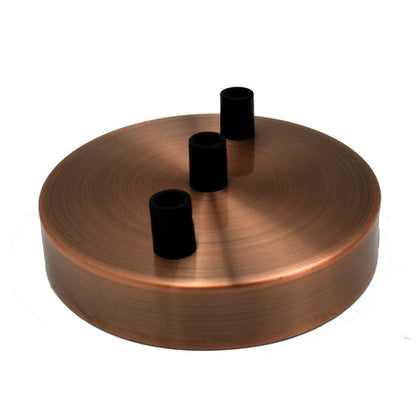Side Fit Ceiling Roses – 100, 108 & 120 mm, 1 to 7 Outlets, 9 Colours - Copper, 120 mm 3 Outlet, Single