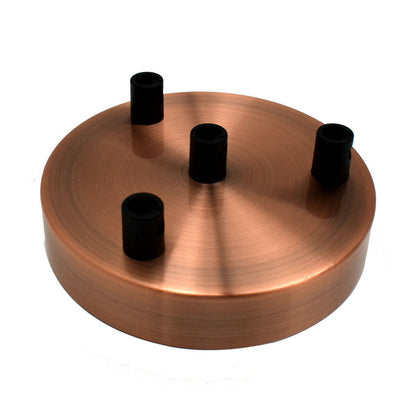 Side Fit Ceiling Roses – 100, 108 & 120 mm, 1 to 7 Outlets, 9 Colours - Copper, 120 mm 4 Outlet, Single