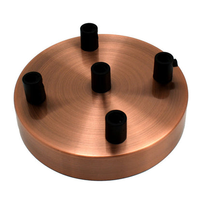 Side Fit Ceiling Roses – 100, 108 & 120 mm, 1 to 7 Outlets, 9 Colours - Copper, 120 mm 5 Outlet, Single