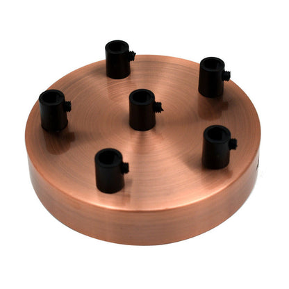 Side Fit Ceiling Roses – 100, 108 & 120 mm, 1 to 7 Outlets, 9 Colours - Copper, 120 mm 6 Outlet, Single