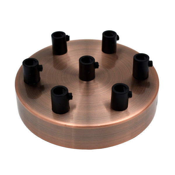 Side Fit Ceiling Roses – 100, 108 & 120 mm, 1 to 7 Outlets, 9 Colours - Copper, 120 mm 7 Outlet, Single