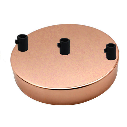 Side Fit Ceiling Roses – 100, 108 & 120 mm, 1 to 7 Outlets, 9 Colours - Rose Gold, 120 mm 3 Outlet, Single