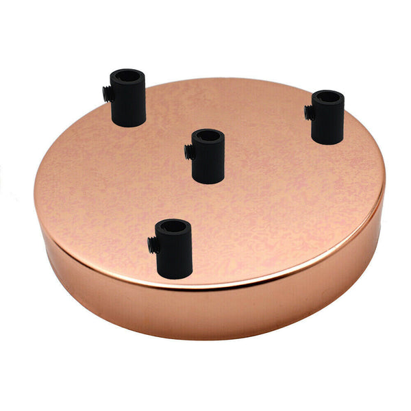 Side Fit Ceiling Roses – 100, 108 & 120 mm, 1 to 7 Outlets, 9 Colours - Rose Gold, 120 mm 4 Outlet, Single