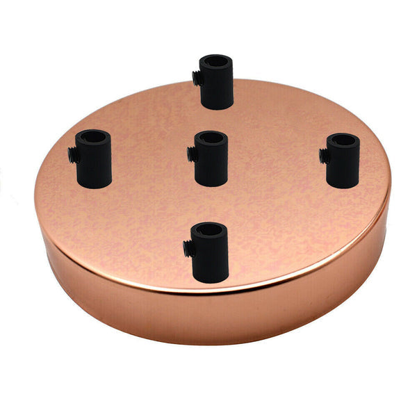 Side Fit Ceiling Roses – 100, 108 & 120 mm, 1 to 7 Outlets, 9 Colours - Rose Gold, 120 mm 5 Outlet, Single