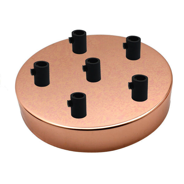 Side Fit Ceiling Roses – 100, 108 & 120 mm, 1 to 7 Outlets, 9 Colours - Rose Gold, 120 mm 6 Outlet, Single