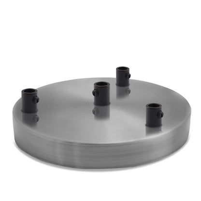 Side Fit Ceiling Roses – 100, 108 & 120 mm, 1 to 7 Outlets, 9 Colours - Satin Nickel, 120 mm 4 Outlet, Single