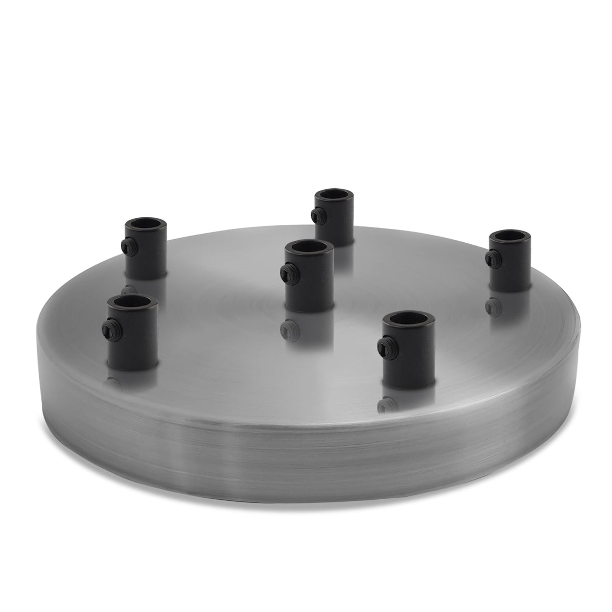 Side Fit Ceiling Roses – 100, 108 & 120 mm, 1 to 7 Outlets, 9 Colours - Satin Nickel, 120 mm 6 Outlet, Single