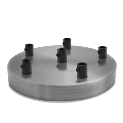 Side Fit Ceiling Roses – 100, 108 & 120 mm, 1 to 7 Outlets, 9 Colours - Satin Nickel, 120 mm 6 Outlet, Single